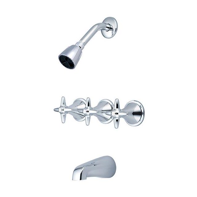 Central Brass 80868-C3 Three Handle Tub & Shower Set - Polished Chrome