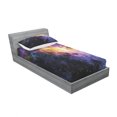 thumbnail image 3 of Galaxy Bedding Set with Sheet & Covers, Nebula Gas Cloud in Space Dust Milky Way in Atmosphere Universe Print, Printed Bedroom Decor 2 Shams, 4 Sizes, Black Purple and Yellow, by Ambesonne, 3 of 3