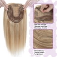 thumbnail image 5 of Benehair Real Hair Clip In Extensions 13cm*15cm Clip In Hairpiece Silk Base Topper Toupee Wiglet Top Hair Piece 130% Density New 6"-22" Highlight, 5 of 11