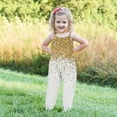 thumbnail image 5 of Savings Toddler Baby Girl One Piece Jumpsuits Sleeveless Strap Galaxy Rompers Summer Outfits with Pockets (3-4 Years, Gold/White), 5 of 5
