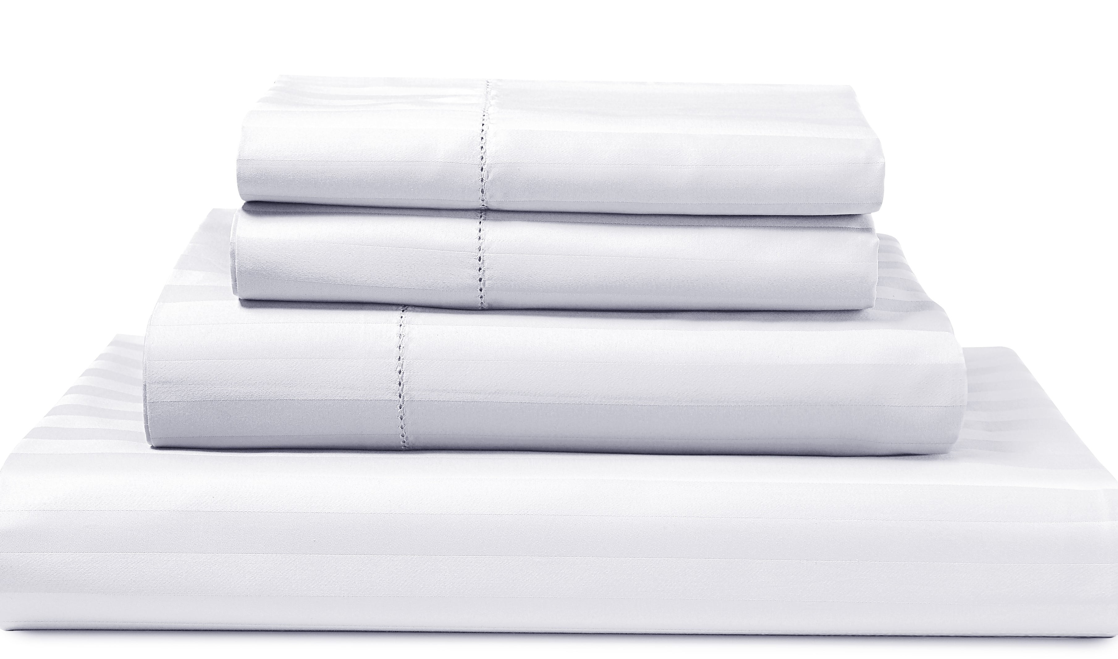 Luxury 500 Thread Count 100 Pima Cotton Damask Stripe 4 Piece Sheet