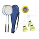 thumbnail image 5 of Equipo de entrenamiento de bádminton colgante con 3 pelotas para entrenamiento de fuerza, portátil, para principiantes Raquetas amarillas 2 piezas, 5 of 8