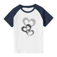 thumbnail image 3 of Blusas y camisas de manga corta con cuello redondo para niños y niñas, blusa de manga corta con estampado de cuello redondo, 3 of 7