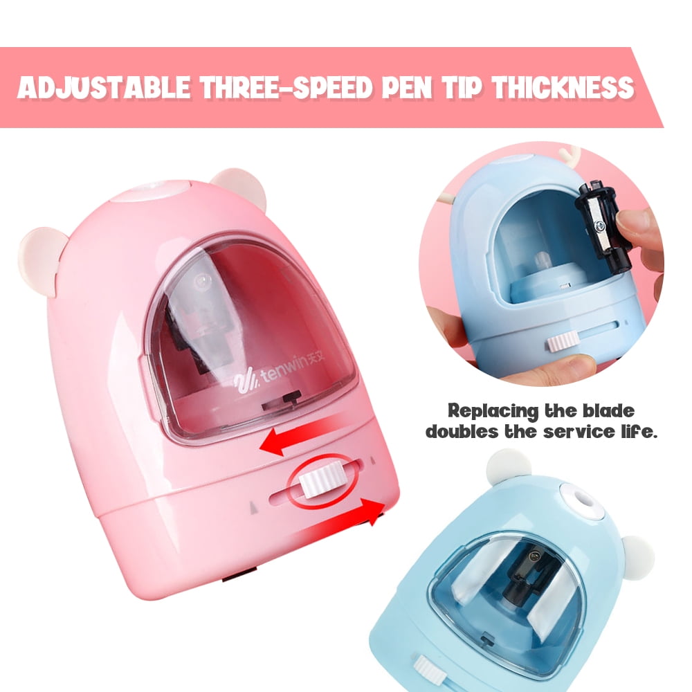 Cute Electric Pencil Sharpener - Kawaii Design For Colored Pencils 6-8.5mm Blades