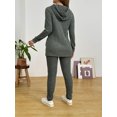 thumbnail image 3 of Bearsland Maternity Outfit Sets for Women Adjustable Waist 2 Piece Sets Winter Casual Drawstring hood Loose Tracksuit Long Sleeve Split Side Lounge Set Outfits Pregnancy Clothes, 3 of 6