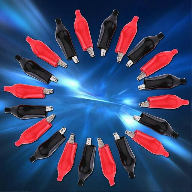 20pcs 45MM Metal Alligator Clip Crocodile Electrical Clamp for Testing Probe Meter Black&Red