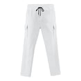 thumbnail image 6 of VBTAPA Men's Waffle Tracksuit 2 Piece Athletic Sweatsuits Short Sleeve Shirt Jacket Jogger Sweatpants Sets Casual Sports Jogging Suits White S, 6 of 7