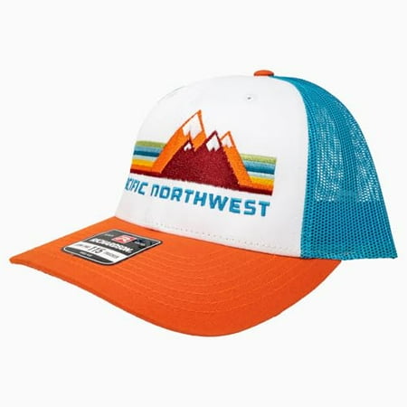 Pacific Northwest Gifts - PNW Snapback Trucker Hat Embroidered Outdoorsy Hats for Men and Women Outdoor Lifestyle Caps Camping Hiking Cap by Alterd Industries (PNW Rainbow Mountain