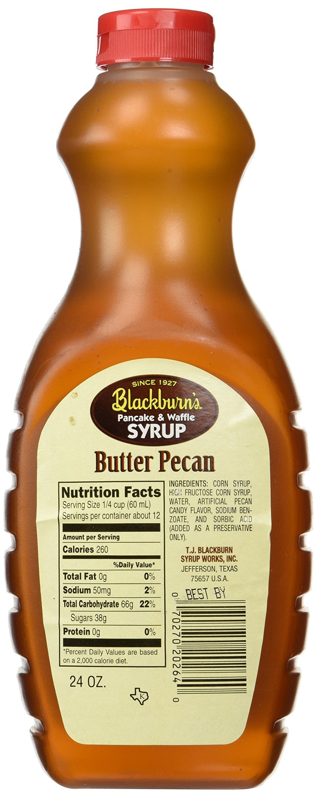 Blackburn's Pancake & Waffle Syrup, Butter Pecan Flavor, 24 Oz. (Pack of 2) (Butter Pecan) NEW