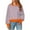 Orange, variant on Patlollav Winter Tops Womens Casual Color Blocked Blouses Long Sleeved Round Neck Tops/Shirts