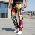 thumbnail image 4 of CONZONE Mens Cargo Pants Graffiti Graphic Y2K Staight Leg Cargo Pants for Men Lightweight Relaxed Fit Outdoor Workout Trousers With Pockets, 4 of 4
