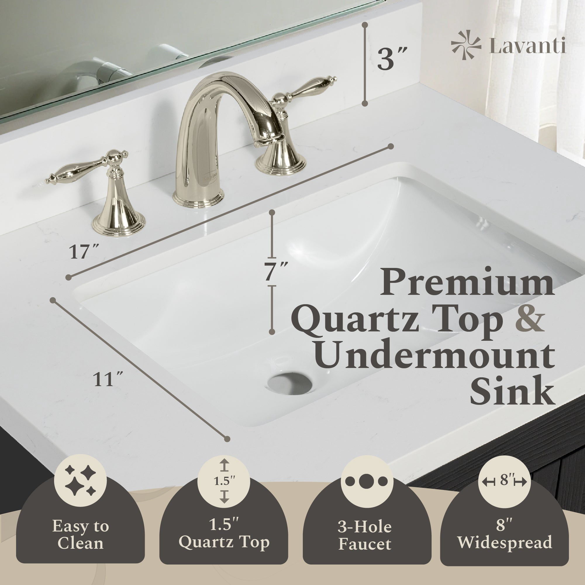 Lavanti Depos Solidwood 24-inch Bathroom Vanity with Sink - Stylish Black