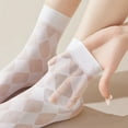 thumbnail image 2 of Women’s Lightweight Breathable Crystal Silk White Mid-Calf Socks for Comfort (One Size, 4 Pairs), 2 of 7