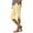 A#002#- Beige, variant on EANJE Linen Shorts for Women Trendy Summer Bermuda Shorts Knee Length Drawstring High Waisted Pedal Pushers Dressy Casual Linen Capris with Pockets Black M
