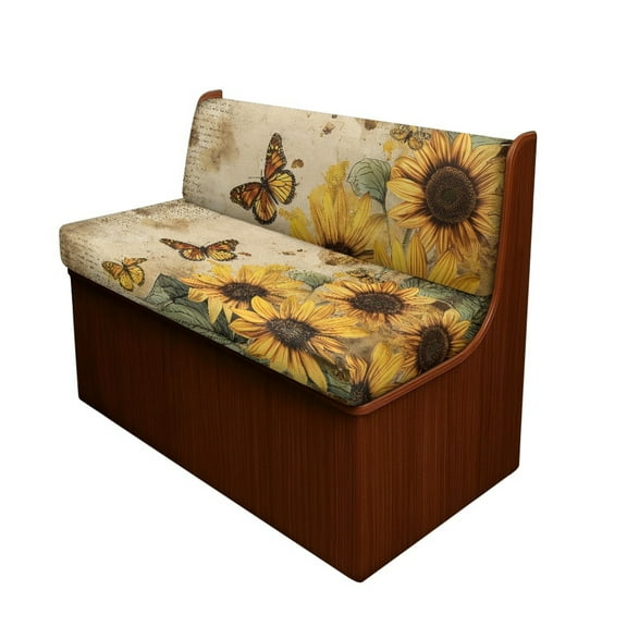 Yuyamidu Butterfly RV Dinette Cushion Slipcover Sunflower RV Couch Covers for Sofa Washable RV Dinette Seat Covers Camper RV Sofa Cushions RV Accessory