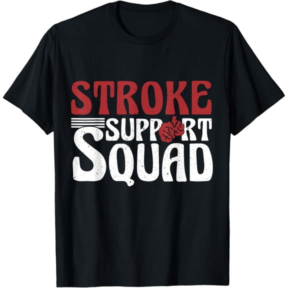 Crewneck Unisex Tee - Stroke Support Squad, Stroke Awareness Team T-Shirt