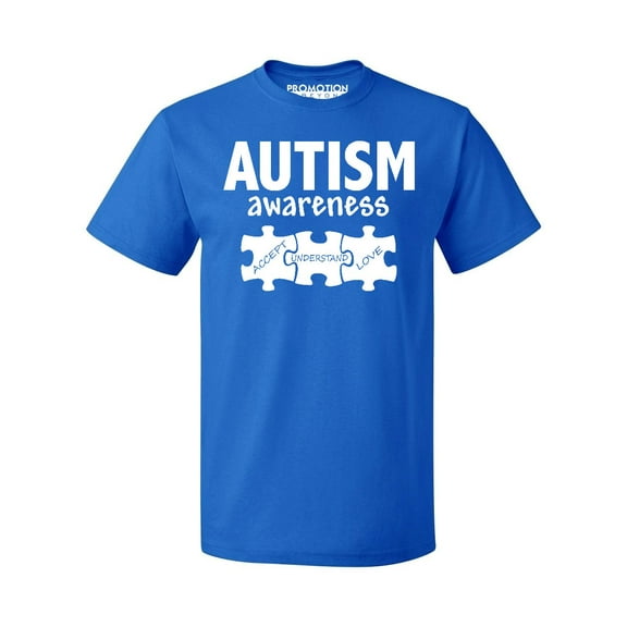 Autism Awareness Support Jigsaw Puzzle Men's T-shirt, 3XL, Royal Blue