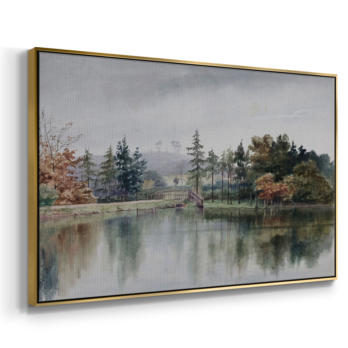 Vintage Landscape-XXI By Wexford Home Framed in Gold Wood Gallery Wrapped Canvas 17 in. x 25 in.