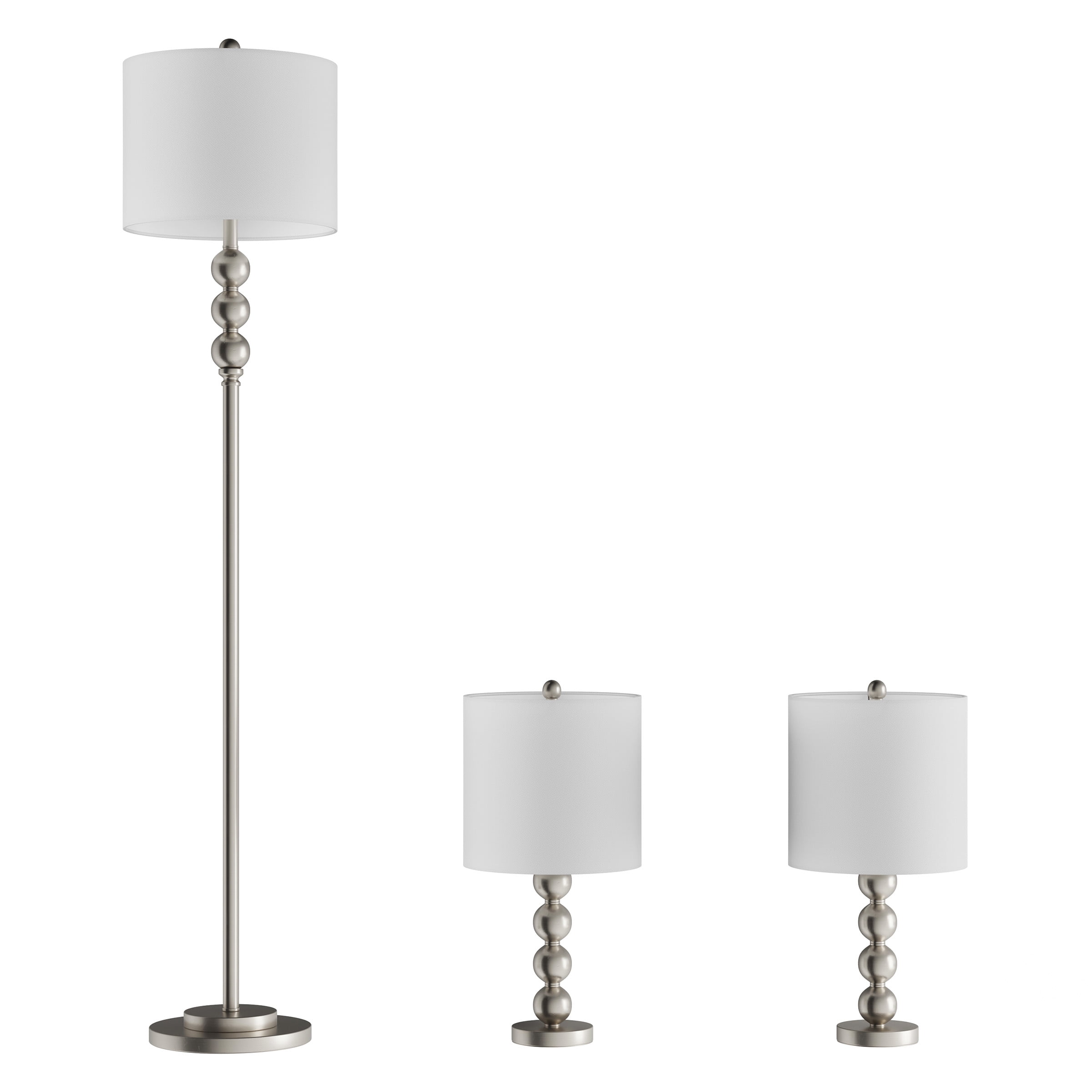 Lavish Home Table and Floor Lamps Matching Modern Stacked Balls Lighting Energy-Efficient LED Bulbs (Set of 3)