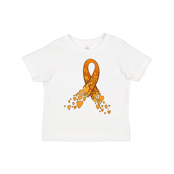Inktastic Leukemia Awareness with Orange Ribbon Made of Hearts Boys or Girls Toddler T-Shirt