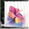 thumbnail image 4 of Ambesonne Floral Shower Curtain, Hibiscus Flower Pastel, 69"Wx84"L, Multicolor, 4 of 5