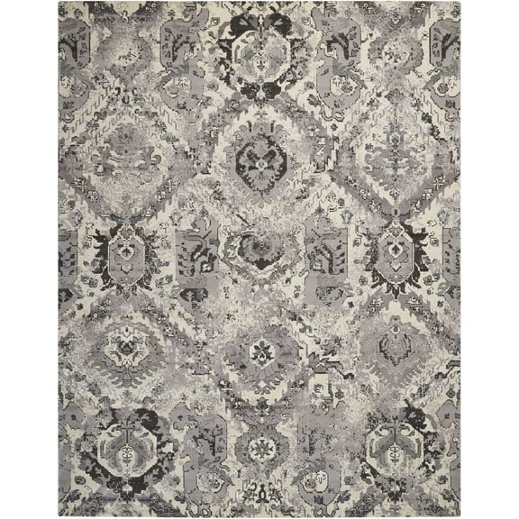 Nourison Twilight Ivory/Grey Area Rug TWI03 7'9" x 9'9"