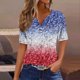 thumbnail image 1 of Fiudx Liquidación de Ahorros de Verano Blusa de Manga Corta Estampada a La Moda para Mujer, Blusas Informales con Cuello Redondo, 1 of 5