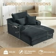 thumbnail image 2 of Aukfa 68" Oversized Chaise Lounge Chair with 2 Cup Hoders&Side Pockets, 3Pillows, Corduroy, Gray, 2 of 9