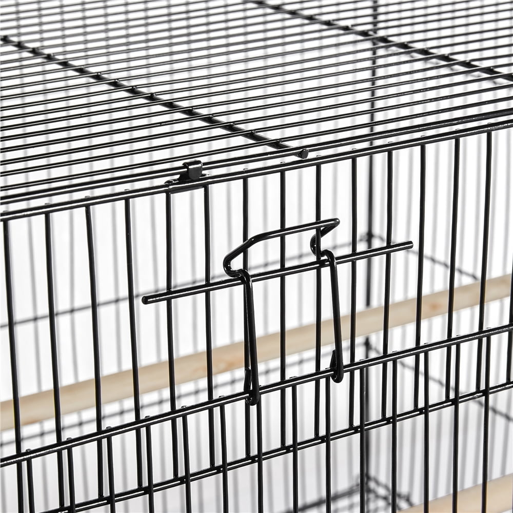 Yaheetech 47-in Flight Birdcage with Rolling Stand for Small Birds Parrots Parakeets Conures, Black