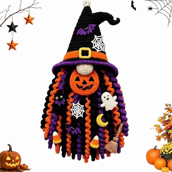 DIY Seasonal 3D Crochet Door Hanger Kit Collection, Handmade Wall Hanging, Farmhouse Rustic Holiday Porch Decor, Beginners Craft Set, Make Witch