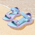 thumbnail image 6 of WAYUTE Sandals for Girls Soft Sole Gradient Color Hook and Loop Lightweight Outdoor Design Stylish Beach Shoes for Big Kids Teen,Purple,11 Y-11.5 Y, 6 of 7
