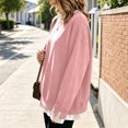 thumbnail image 4 of Crew Neck Sweatshirts Women Oversized Fall French Terry Layered Pullover Sweatshirt Fake Two‑Piece Tops Pullover Casual Split Hem Top, 4 of 6