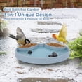 thumbnail image 4 of Petfactors Upgraded 75W Heated Birdbath for Outdoor, 14 Inch All Season Durable Heated Bird Bath Deck Bowl Bird Feeder, Bird Habitat with Stable Metal Stand as Gift Ideas for Bird Lovers (Gray), 4 of 7