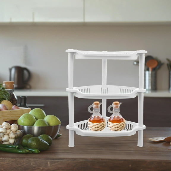 SEWOART Shelf Organizer Plastic Storage Shelves White 1 Piece