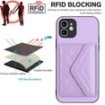 thumbnail image 5 of Nalacover Crossbody Wallet Case for iPhone 12 RFID Blocking Card Slot Holder, Magnetic Flip Folio Purse Case, PU Leather Envelope Design Handbag Women Girls For iPhone 12, Purple, 5 of 10