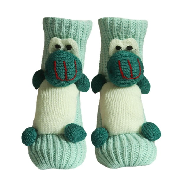 Calcetines de animales, regalos de , divertidos, gruesos y suaves, calcetines de tubo medio para el dormitorio y el hogar. Rana verde claro