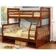 thumbnail image 3 of Atherton Country Style Twin Over Full Bunk Bed, Walnut Wood, 3 of 4