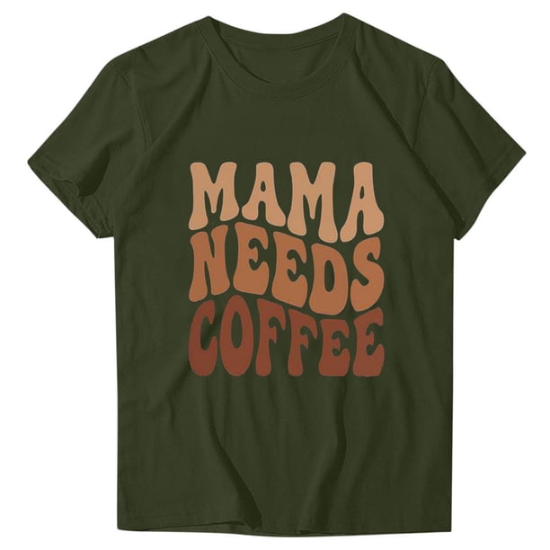 Camiseta de Cuello Redondo Impresa Del Día de la Madre para las Mujeres, Camiseta Casual de Manga Corta para la Primavera Y el Verano