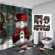 thumbnail image 2 of Juego de cortinas de ducha navideñas, 4 piezas con alfombrillas antideslizantes, tapa de inodoro y alfombrilla de baño, cortinas de ducha de Papá Noel, impermeables, decoración de baño, regalos, 2 of 5
