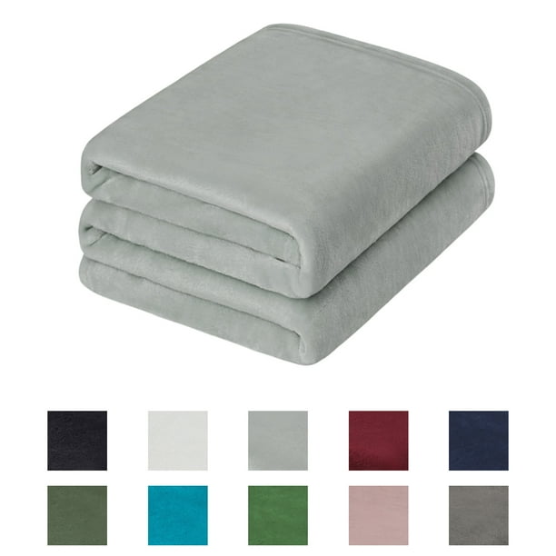 Unique Bargains Solid Print Microfiber Plush Lightweight Throw, Gray