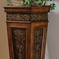 thumbnail image 2 of Pulaski Faux Metal Inlay Accent Pedestal in Nugget Brown Finish, 2 of 7