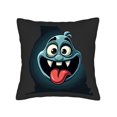 thumbnail image 4 of Set of 2 Throw Pillow Covers 18x18in - Cartoon Character Design with Expressive Face Perfect for Couch Bed and Car Decor, 4 of 8