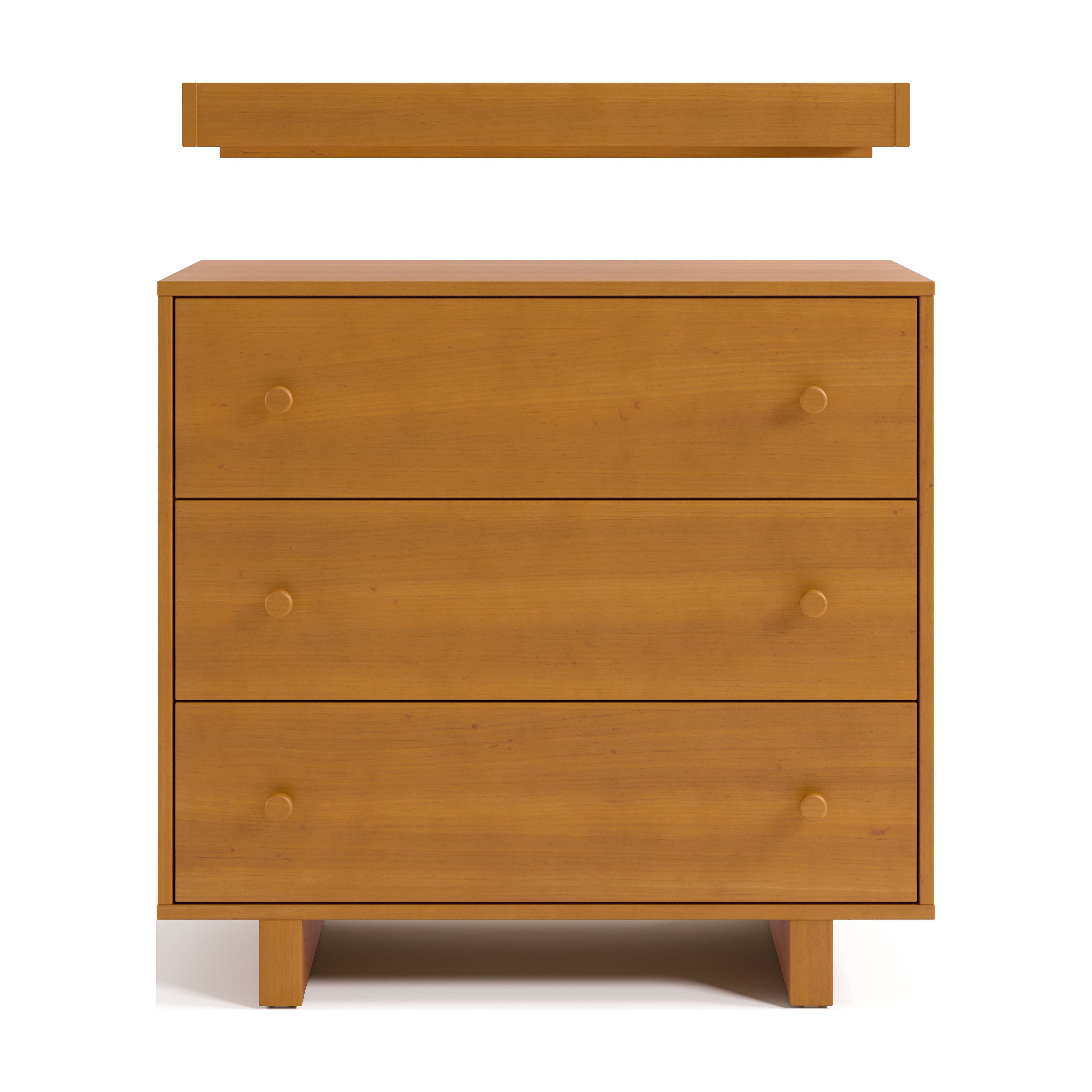 Storkcraft Texas 3 Drawer Chest with Removable Infant Changing Topper, Almond