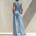 thumbnail image 5 of Clossjun Women's 2 Piece Casual Lounge Sets Sleeveless Tops & Wide-Leg Pants Sets Fall Wear Fashion Outfit Sets XL, 5 of 6