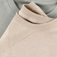thumbnail image 6 of Momasggi Crewneck Sweatshirt for Men Oversized Long Sleeve Pullover Tops Fashion Solid Color Going Out Sweatshirts Fall Winter Outfits Beige XL, 6 of 7