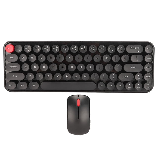 Retro Typewriter Keyboard and Mouse Combo, 68 Keys 2.4GHz Gaming Keyboard, 800 1200 1600 DPI Adjustable Mouse, Battery Powered, for for Vista OS