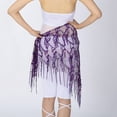 thumbnail image 2 of Triangle Sequin Fringe Mesh Hip Scarf Arabian Scarves Wrap Without Coins Purple, 2 of 5