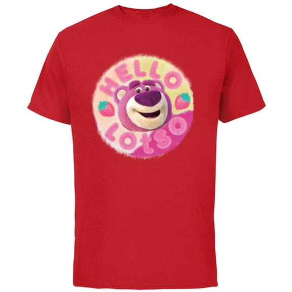 Disney and Pixar’s Toy Story 3 Hello Lotso Strawberry Circle - Short Sleeve Cotton T-Shirt for Adults - Customized-Red