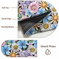 thumbnail image 4 of Retro Flower Large Area Rugs 8x10 ft Watercolor Pink Blue Purple Floral Daisy Green Leaf Black Back Washable Rug Non Slip Indoor Carpet Absorbent Floor Mat for Living Room Bedroom Dining Room, 4 of 9