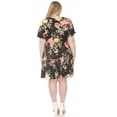 thumbnail image 3 of White Mark Women's Plus Size V-Neck Tropical Flower Short Sleeve Dress, 3 of 6